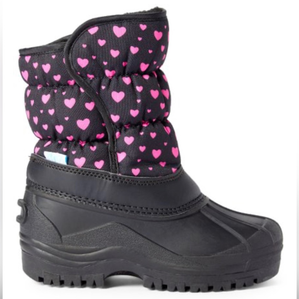 ZOOGS | Black & Pink Hearts Snow Boot - Girls